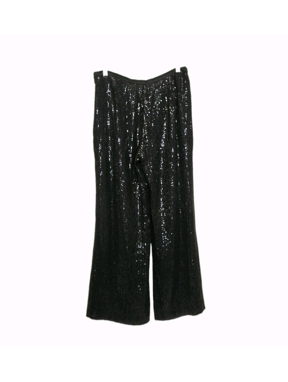 Tory Burch Ginger Sequin Wide Leg Pants Black Silk Size 12 Evening Dress Luxe